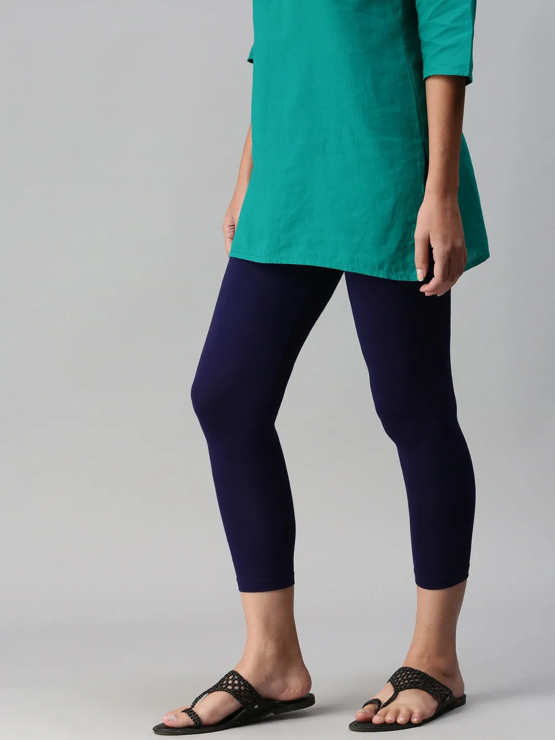 3/4th Leggings-Dark Navy Blue