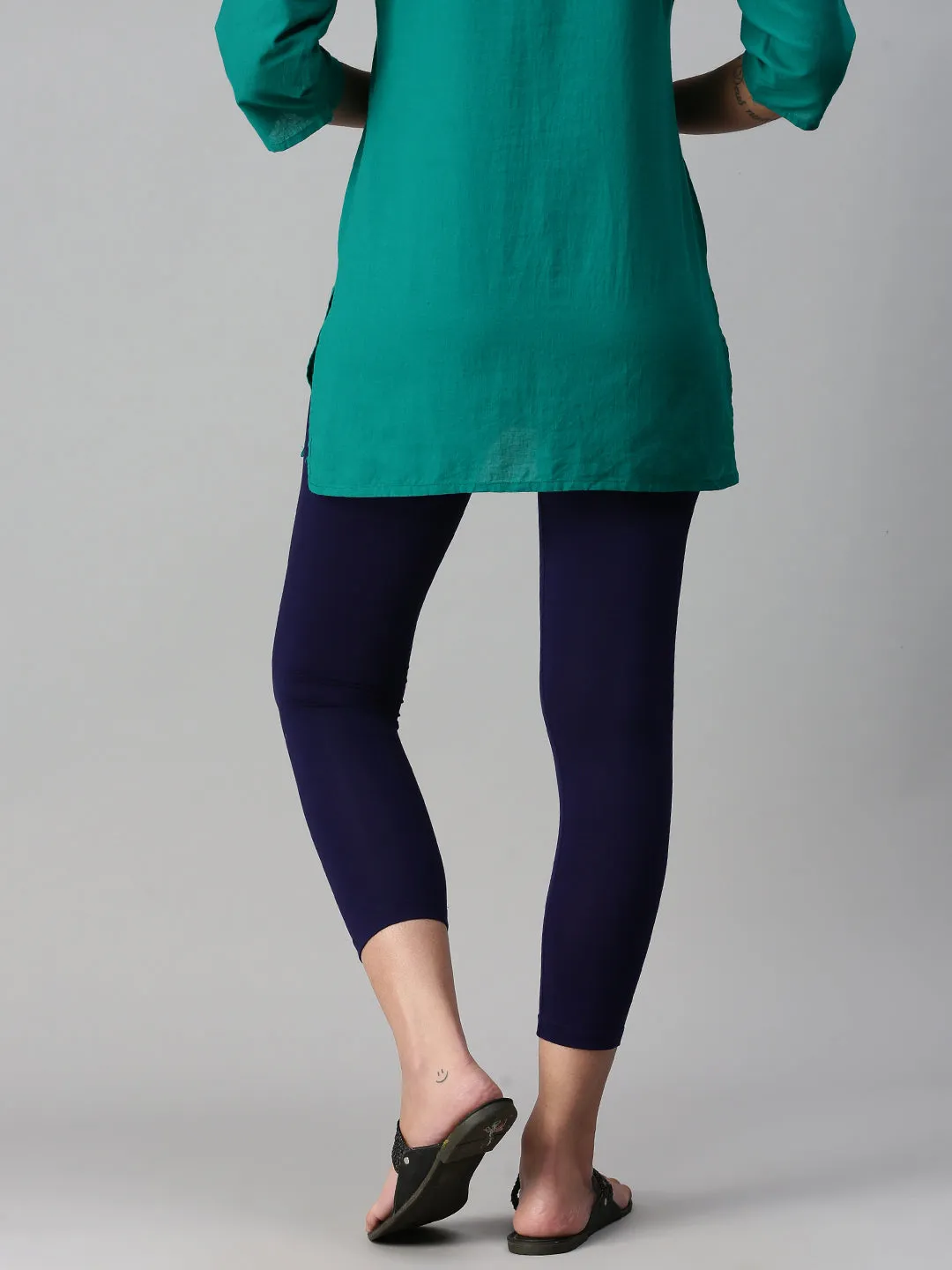 3/4th Leggings-Dark Navy Blue