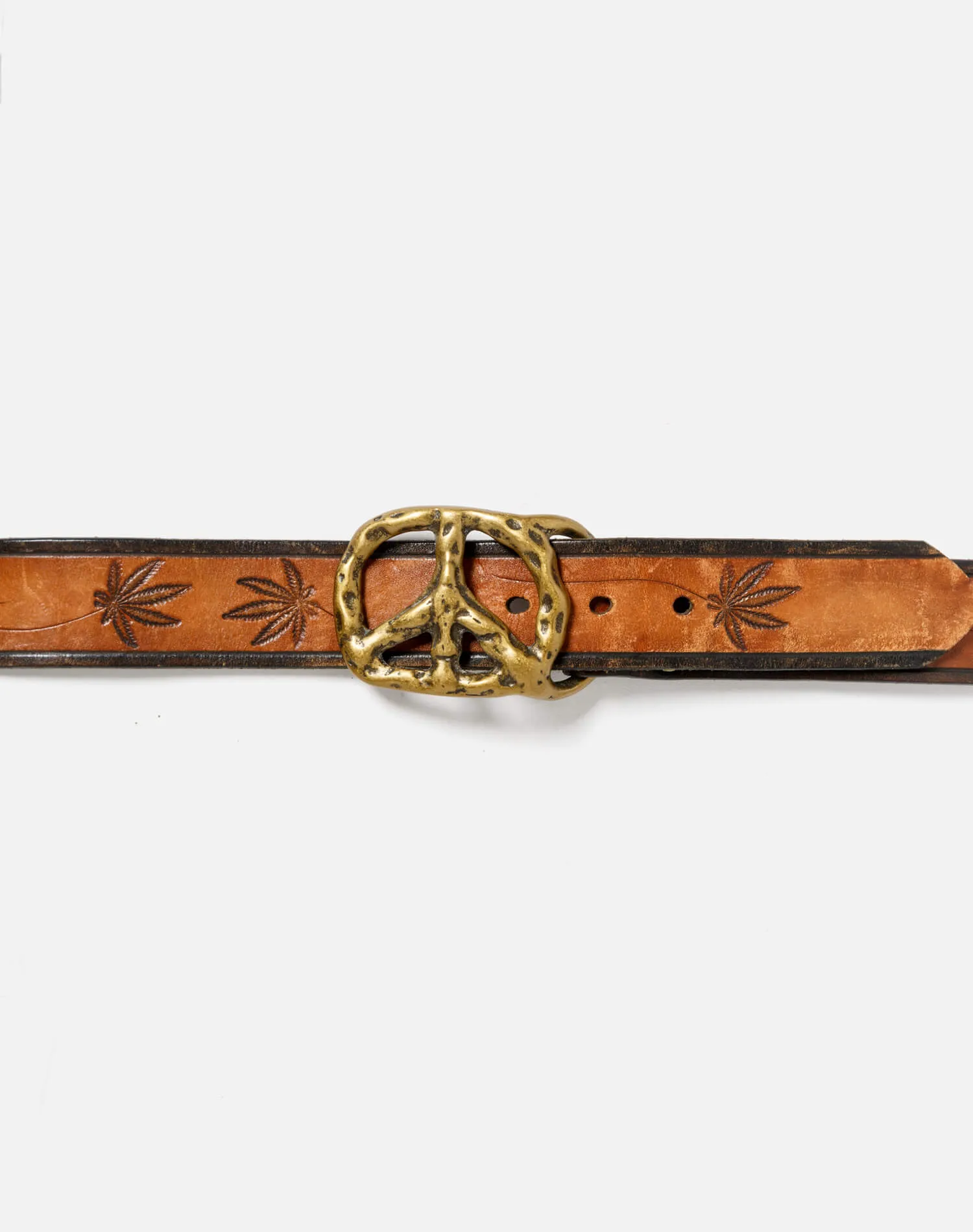 70s Peace Pot Leaf Belt - #676