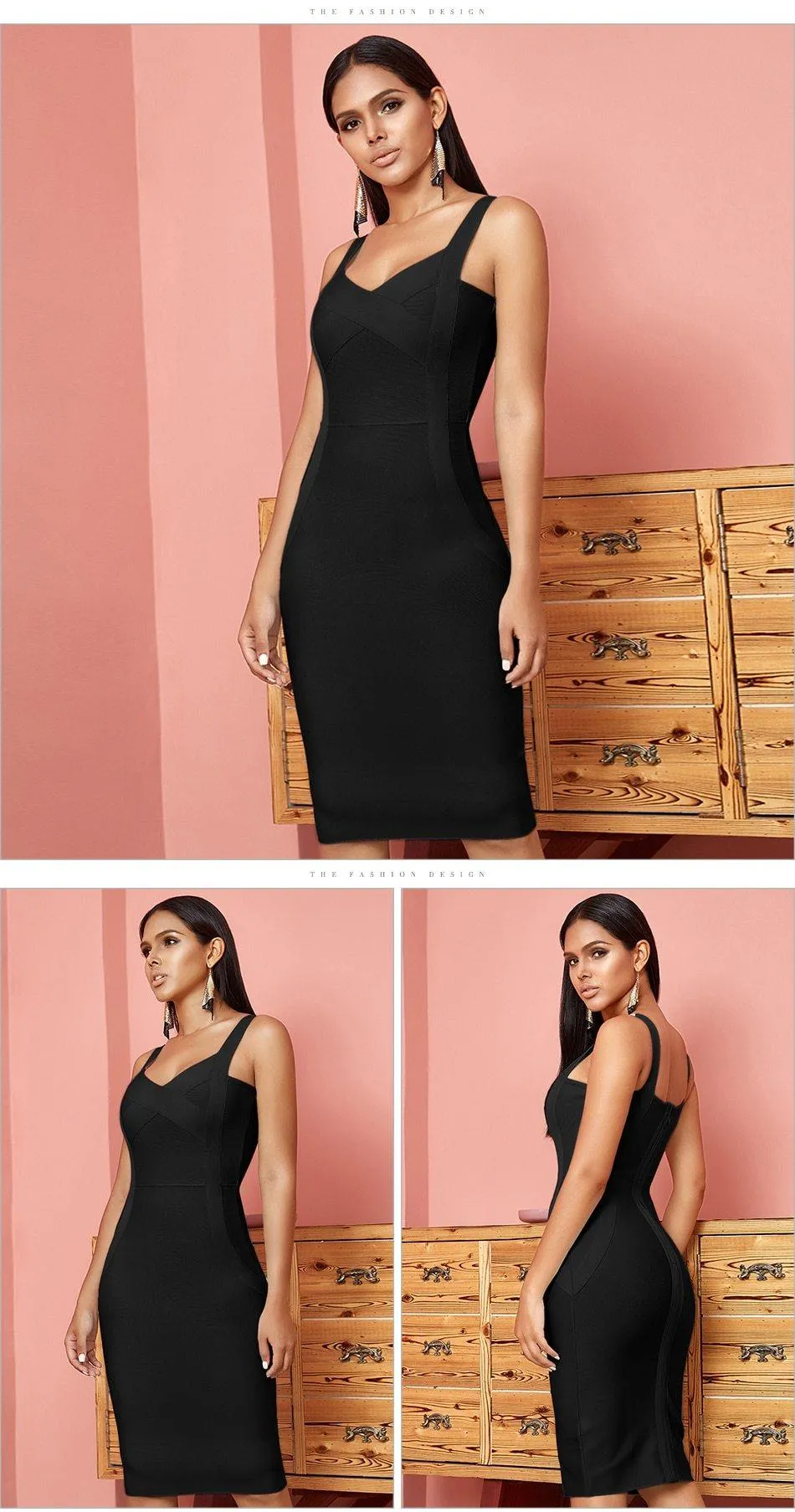 ADYCE Gothic Spaghetti Strap Midi Bodycon Dress for Alternative Club Parties