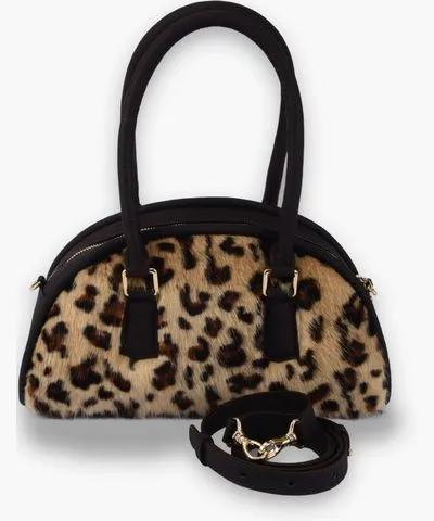 Allbyb Women's Black / Brown Luna Leopard Shoulder Bag