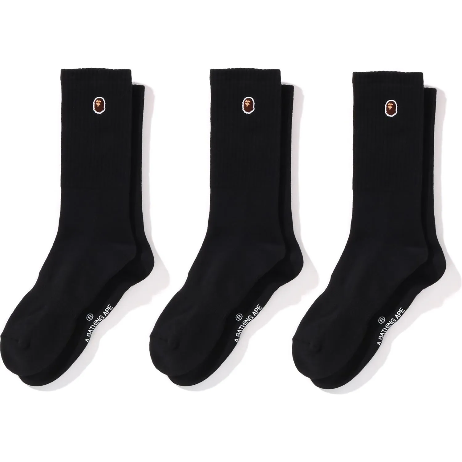 APE HEAD ONE POINT SOCKS 3 PAIRS MENS