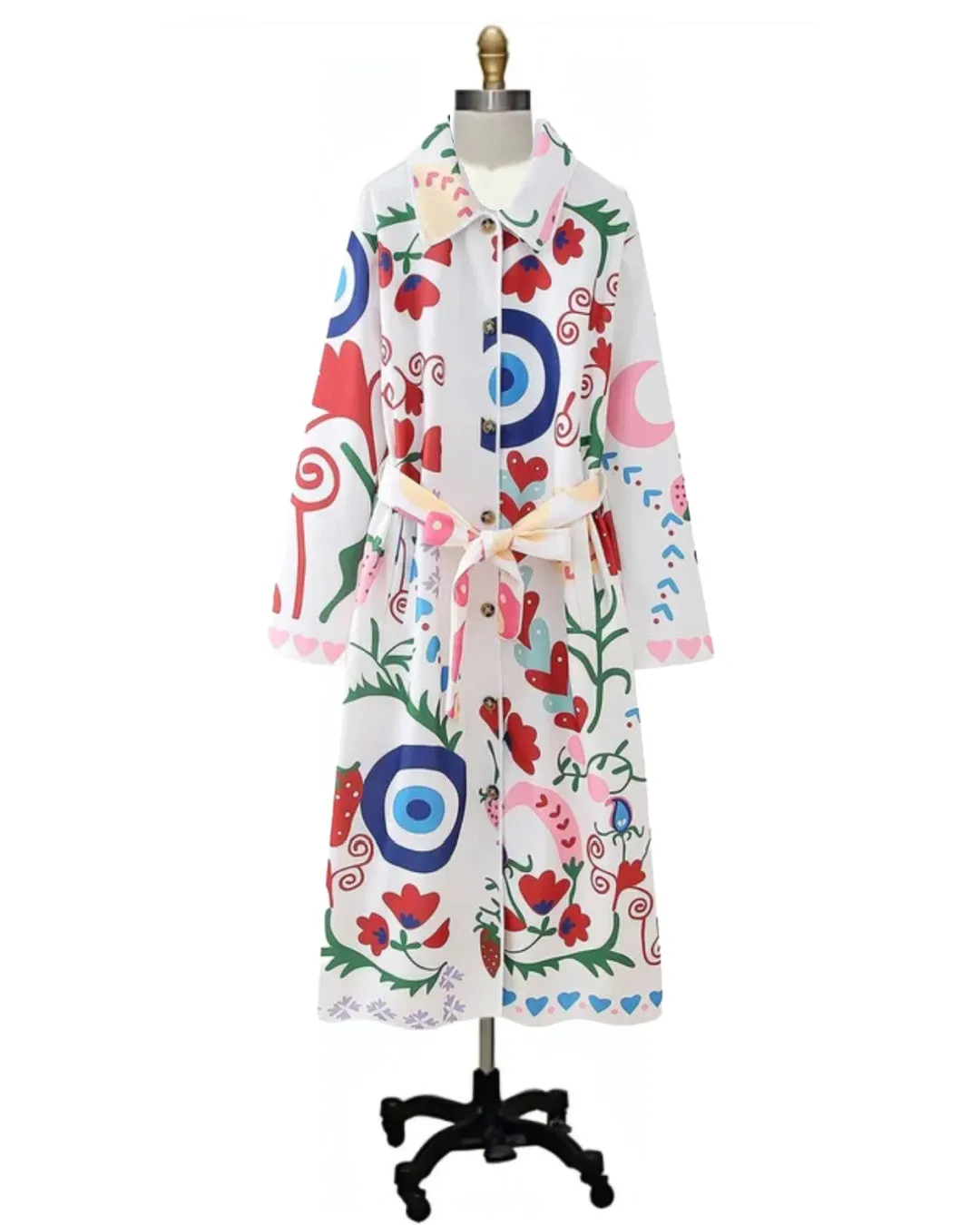 Art Center- the Art Print Belted Coat Dress