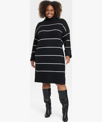 Ava & Viv Women's Long Sleeve Cozy Knitted Midi Sweater Dress