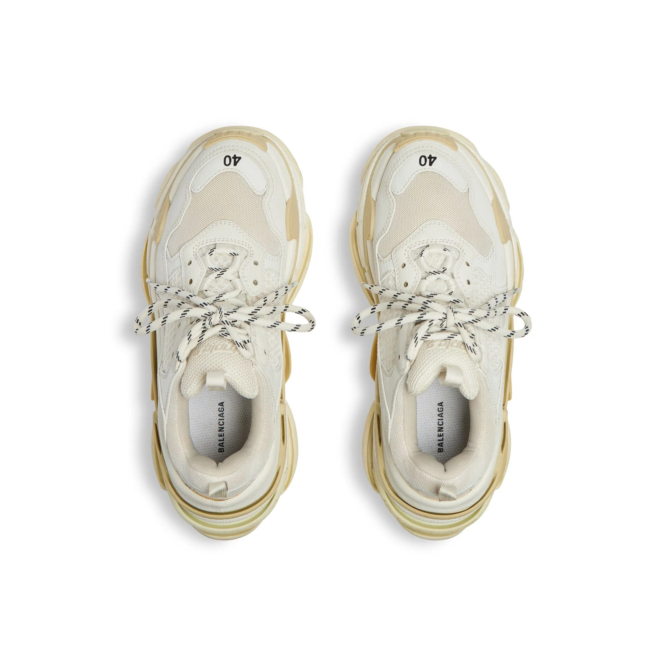 Balenciaga Triple S Sneaker in White/Beige