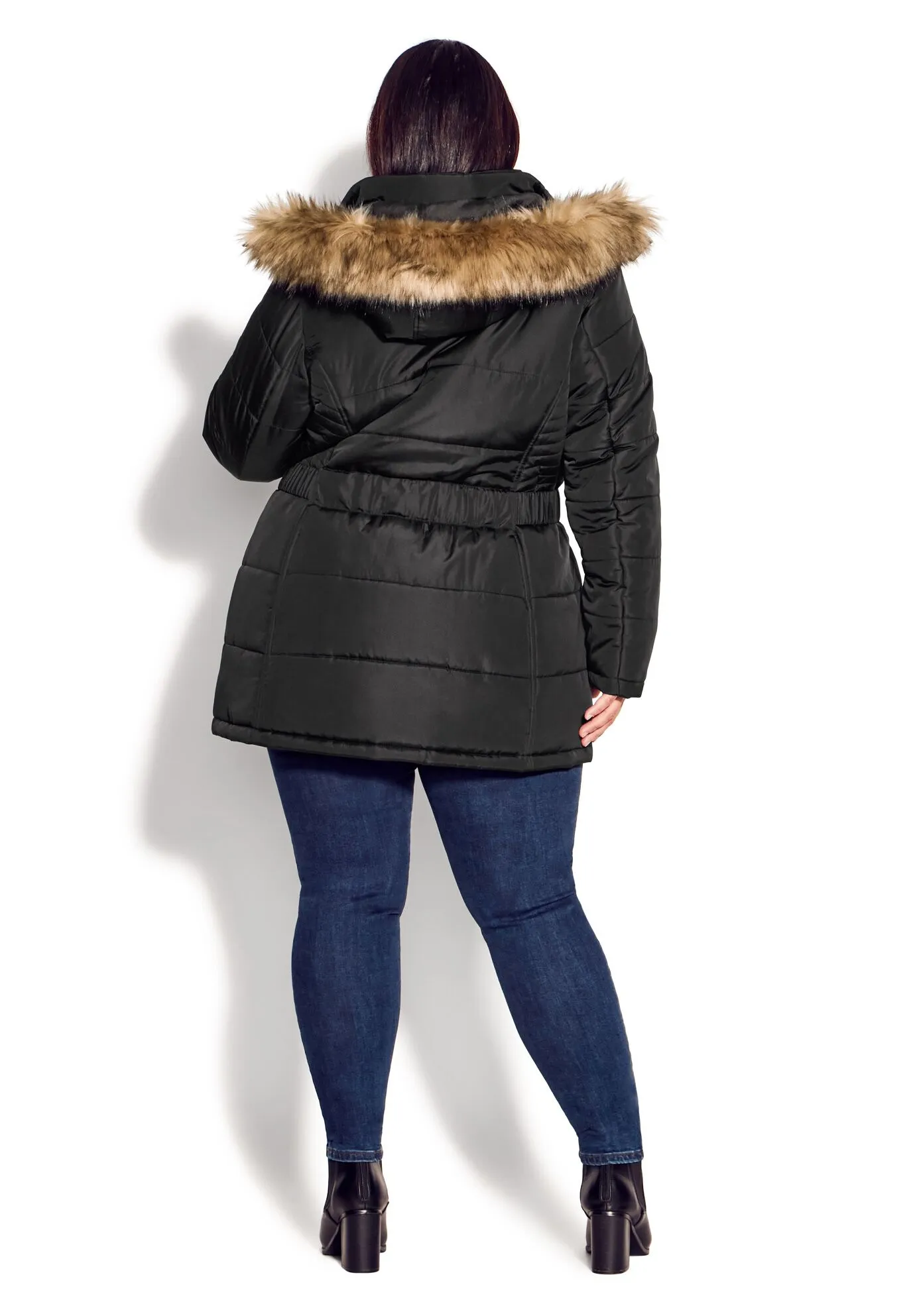 Belted Hood Puffer Coat