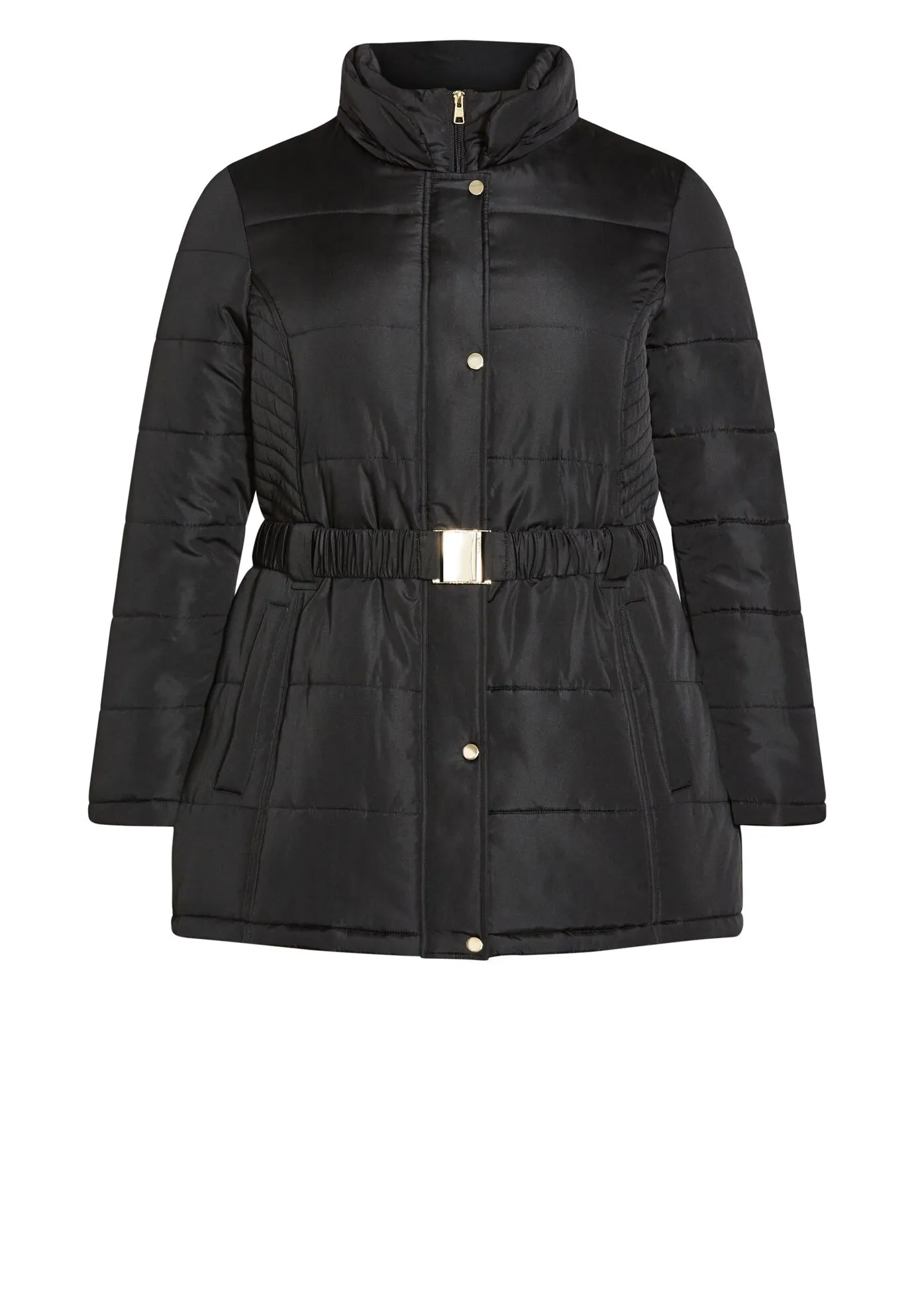 Belted Hood Puffer Coat