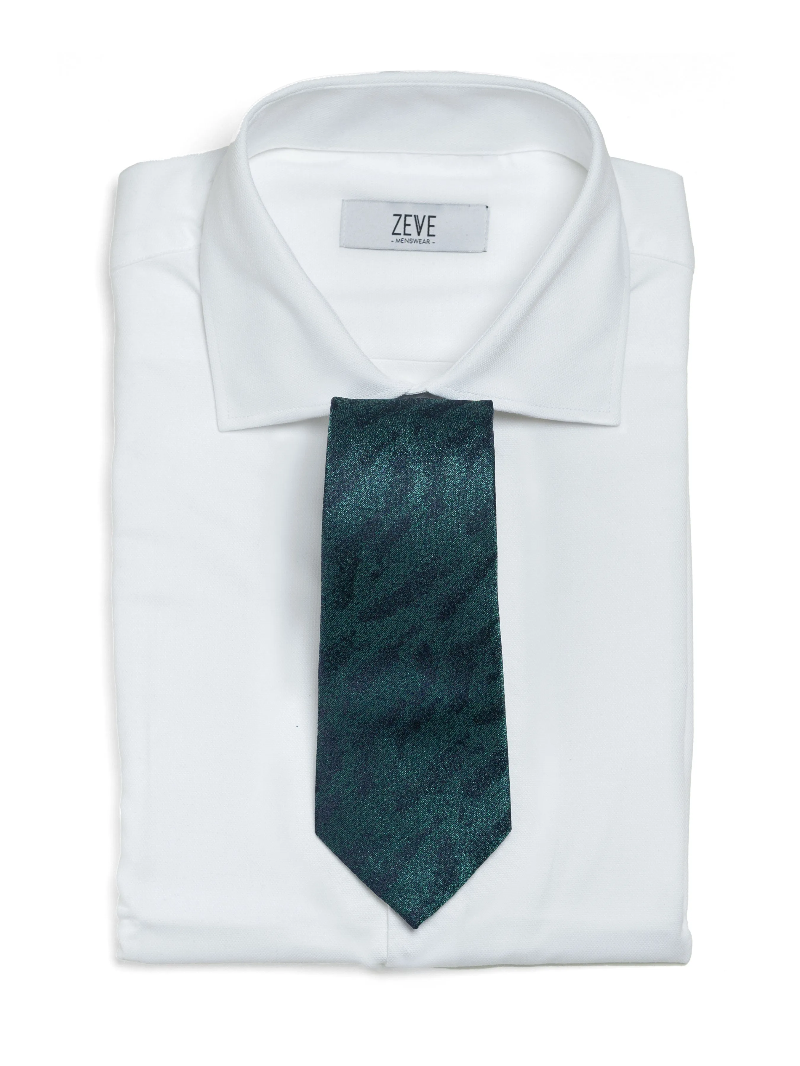 Brushed Abstract Tie - Emerald Green