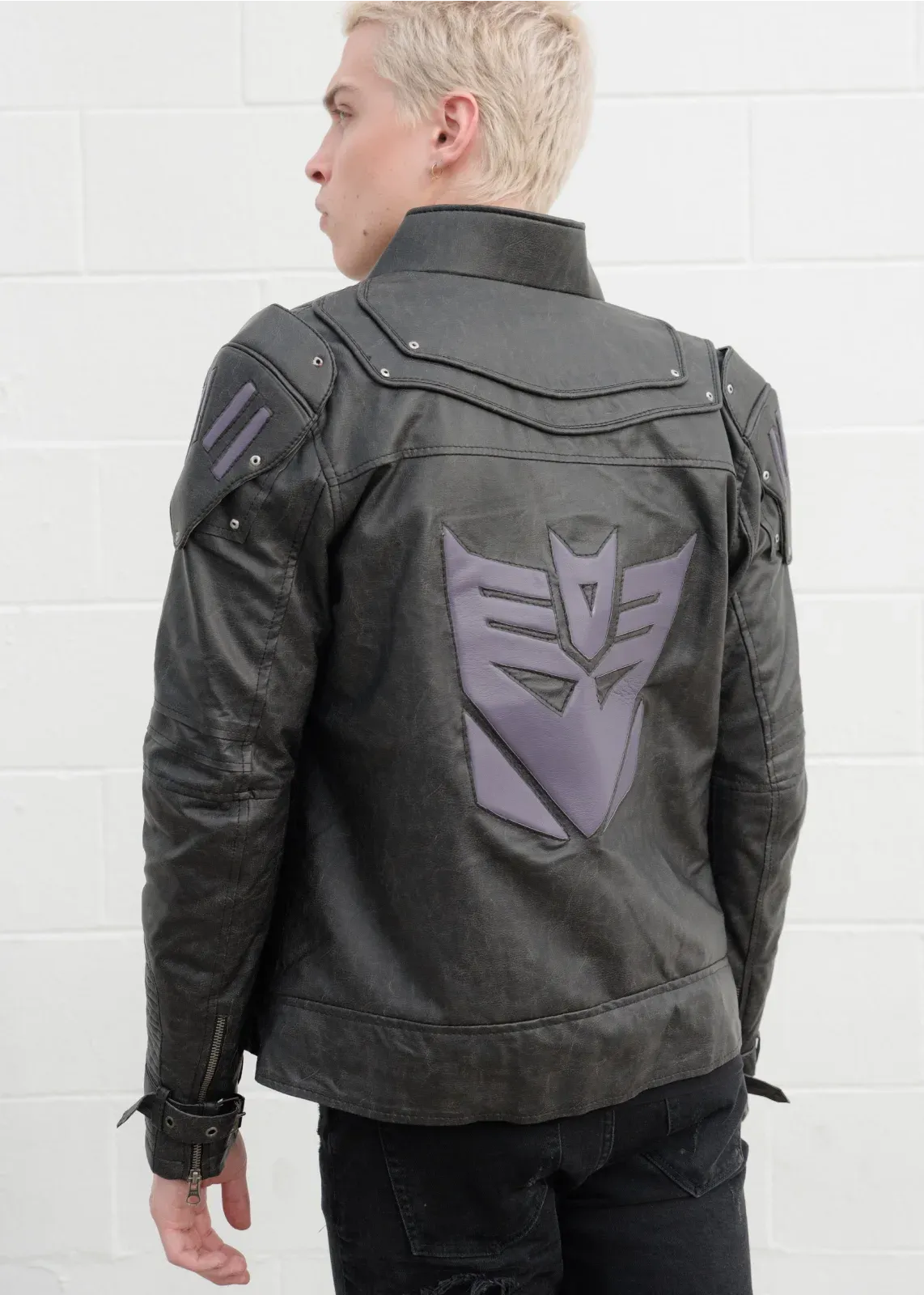 Buy Mens Transformers Decepticon Shield Leather Jacket | LucaJackets