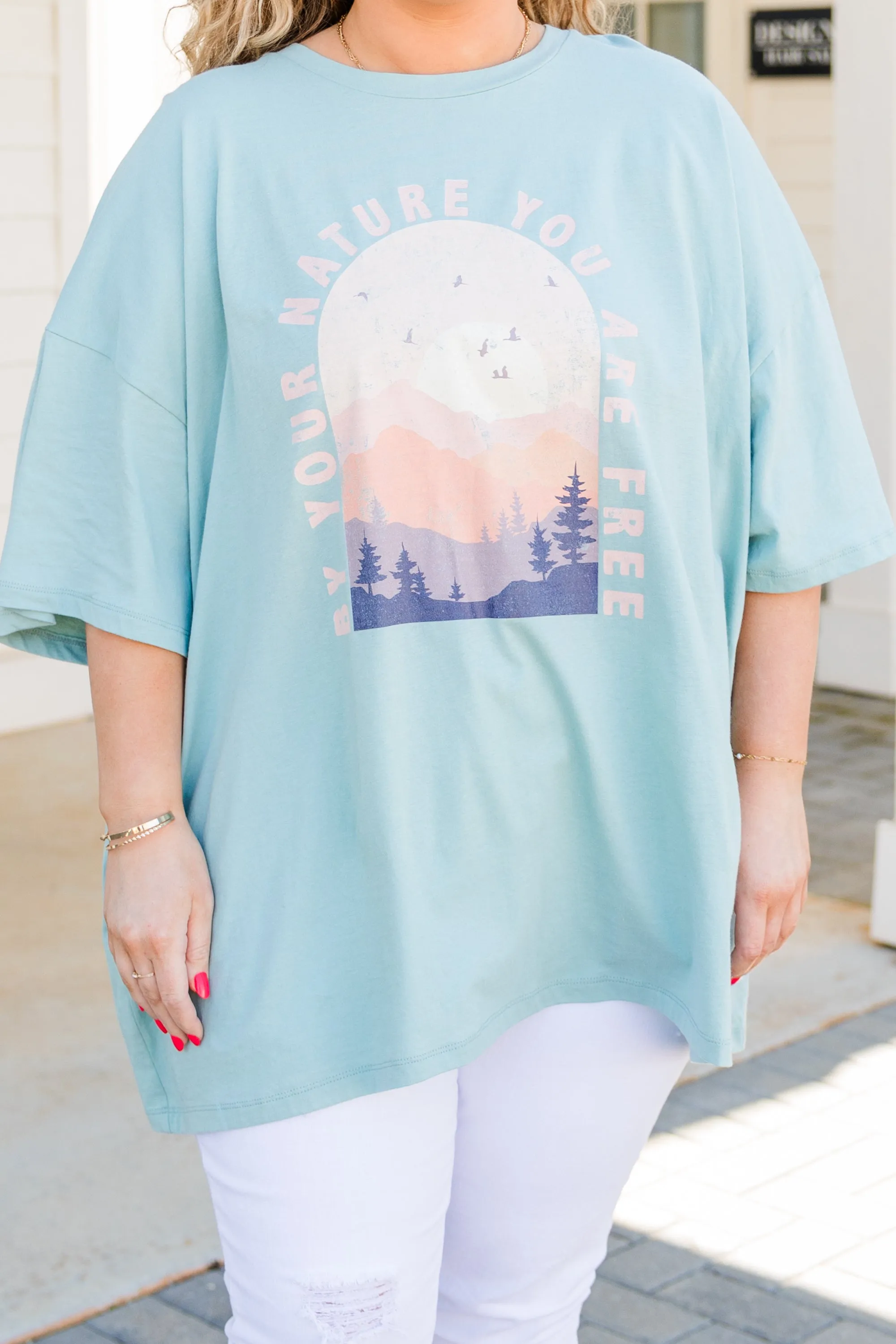 By Your Nature Boyfriend Tee, Dusty Green