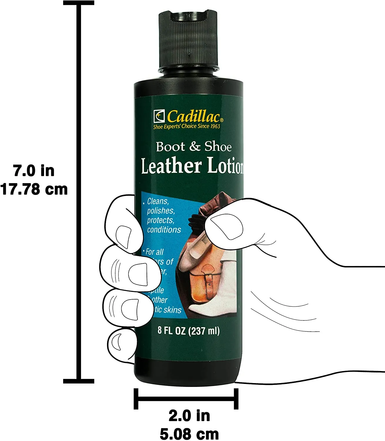 Cadillac Boot and Shoe Leather Conditioner and Cleaner Lotion 8 oz