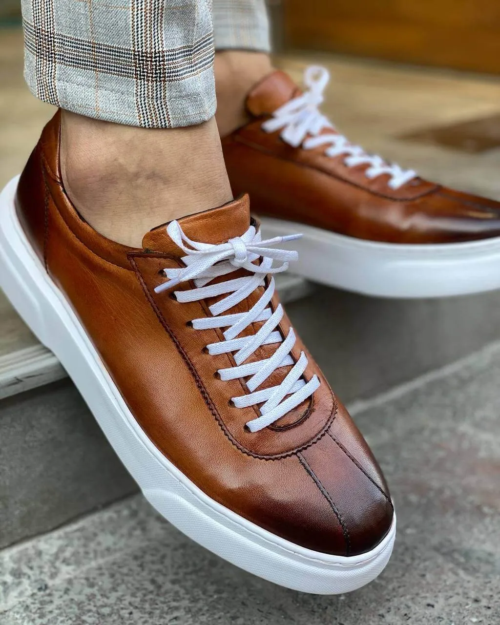 Camel Leather Sneaker