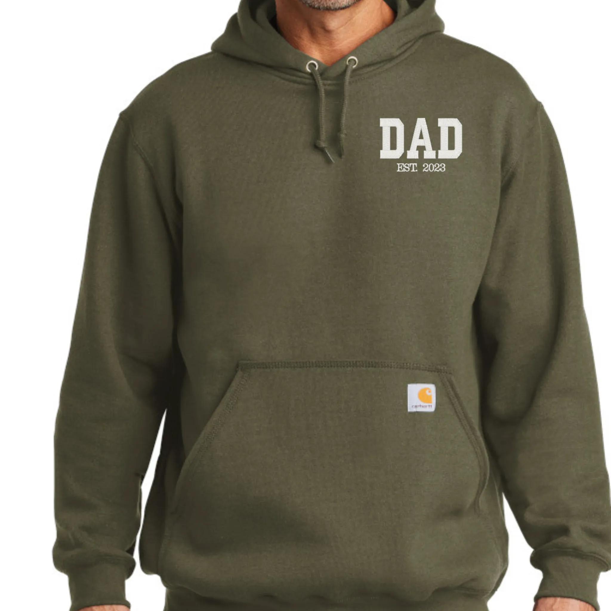 Carhartt DAD hoodie Embroidered, with Initials on sleeve