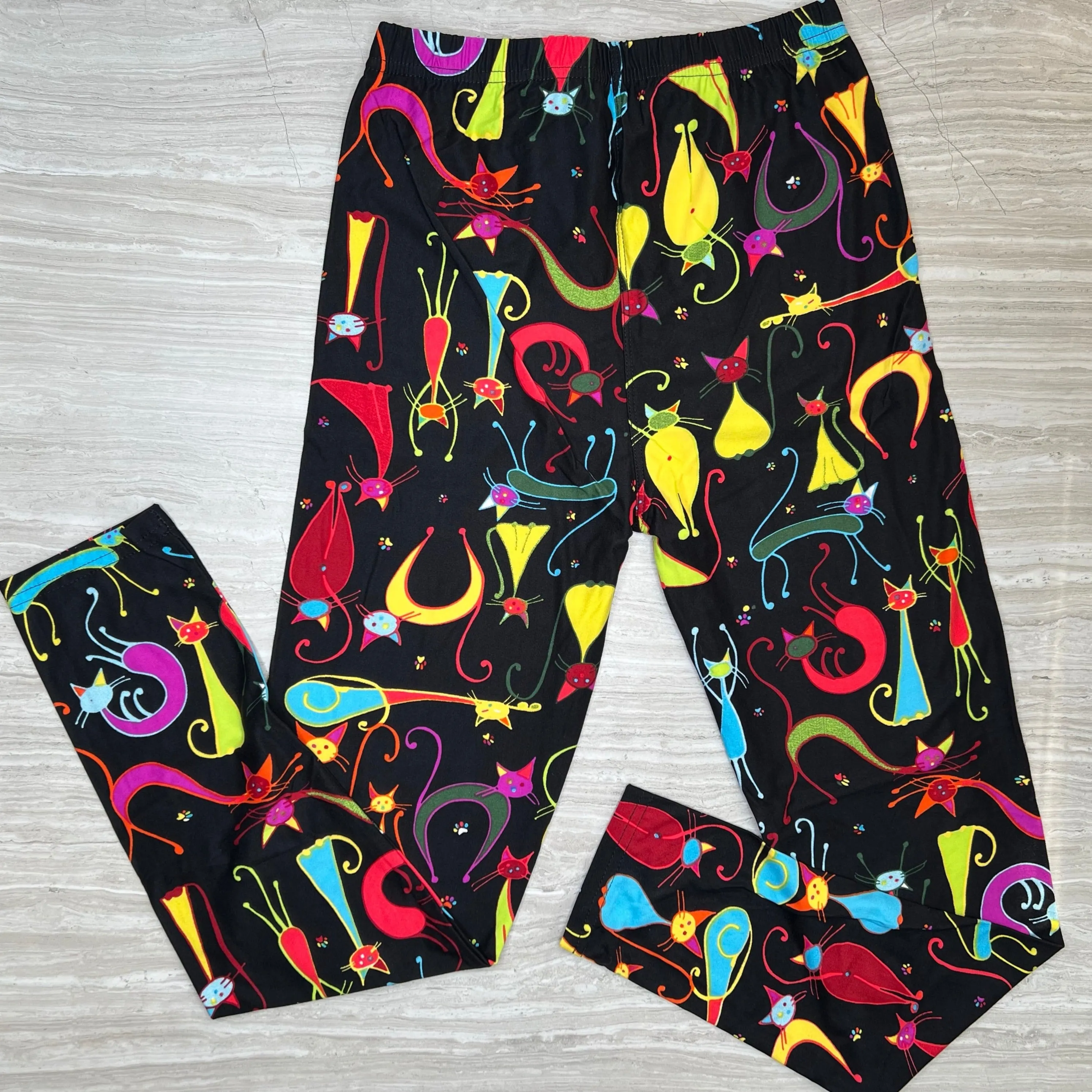 Cats Meow Print Soft Leggings