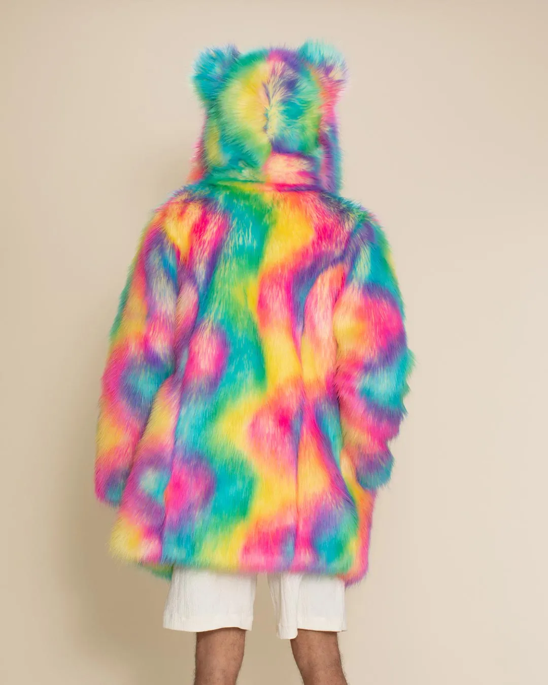 Classic Men's Faux Fur Coat | Rainbow Bear