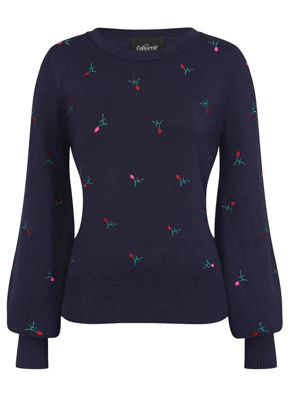 Collectif Stevie Berry Bloom 40's Jumper Navy