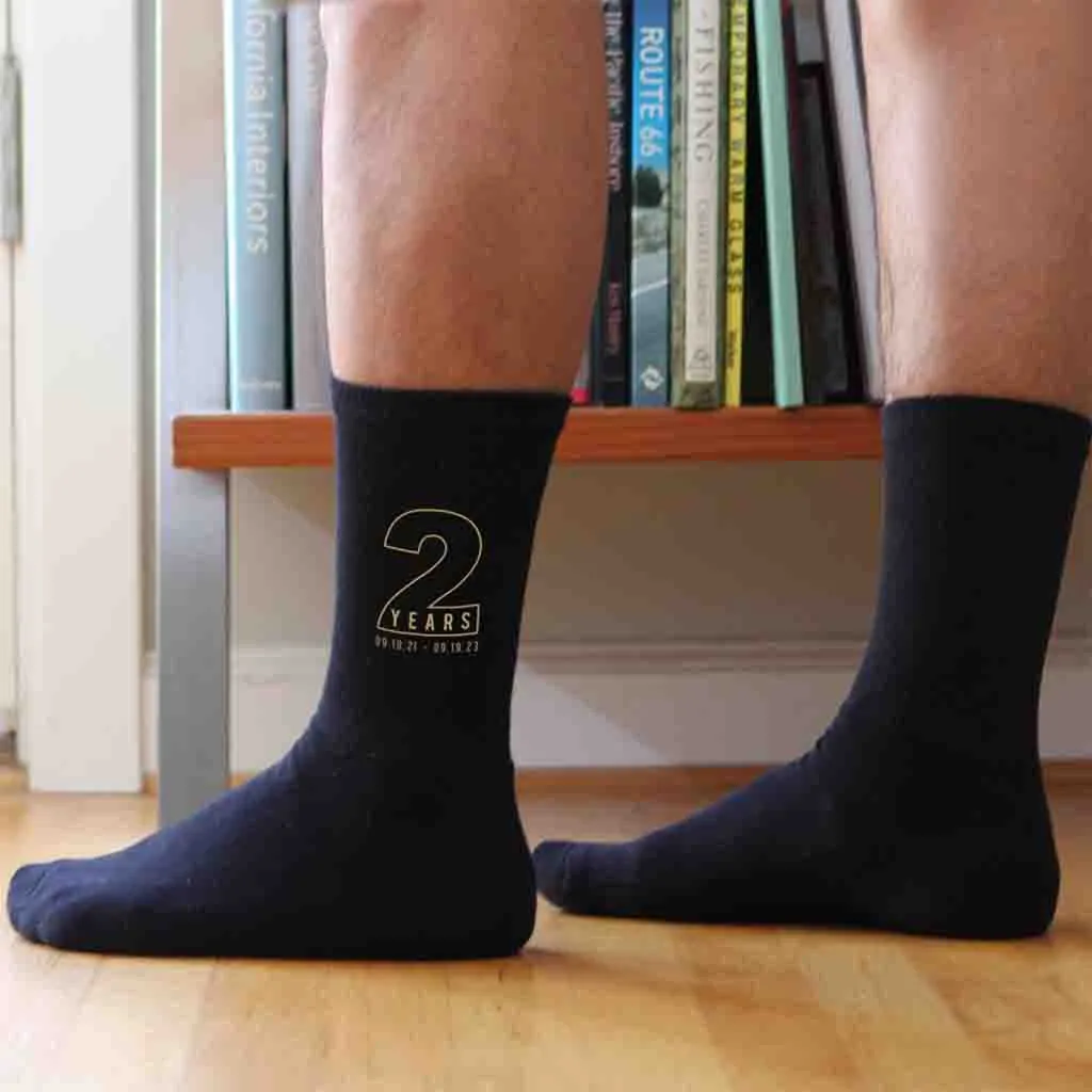 Cotton Anniversary Socks, Personalized Gift for Husband