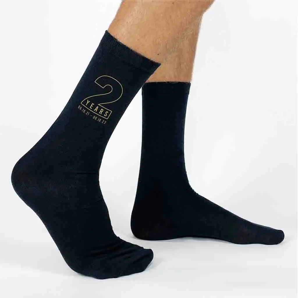 Cotton Anniversary Socks, Personalized Gift for Husband