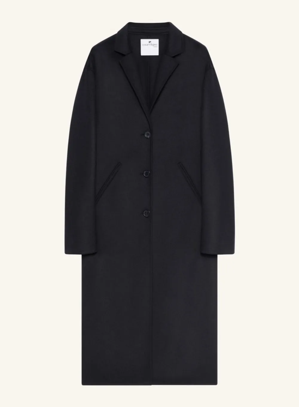 COURREGS | Cocoon Silk Wool Double Face Coat