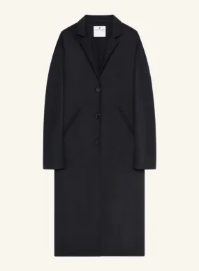 COURREGS | Cocoon Silk Wool Double Face Coat