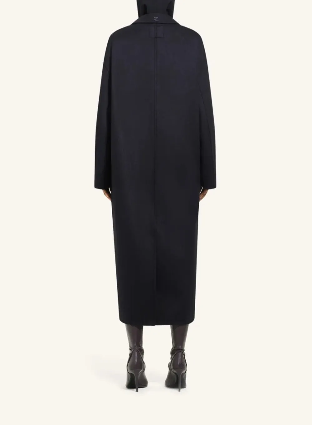 COURREGS | Cocoon Silk Wool Double Face Coat