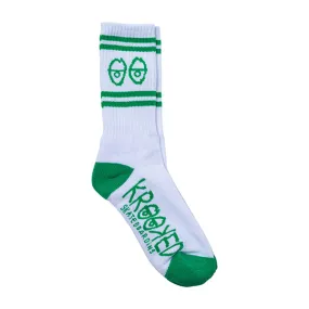 Crooked Eyes Socks - White/Green