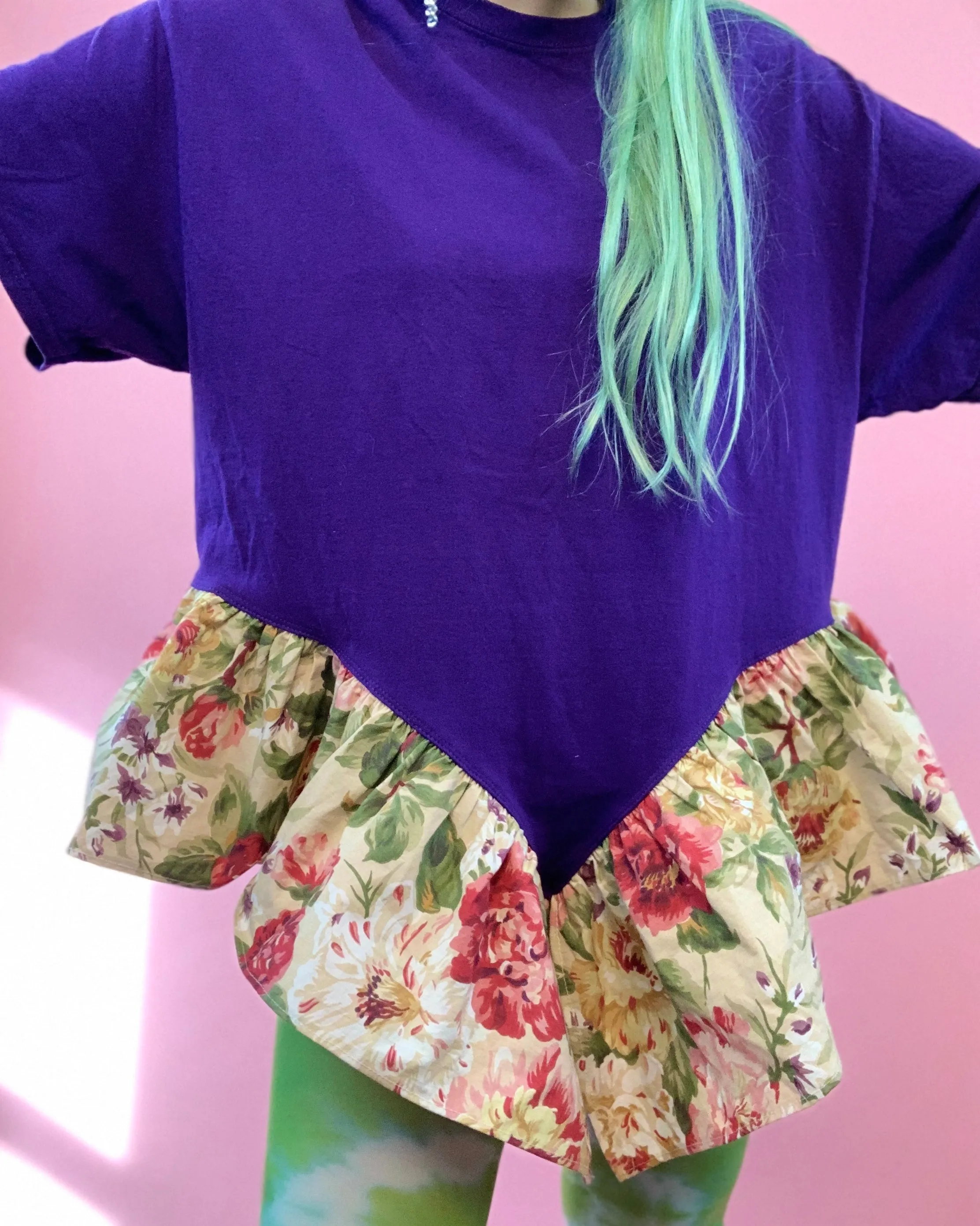 Custom negligee jumbo floral tee