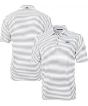 Cutter & Buck Men's NCAA Montana State Bobcats Vault DryTec Virtue Eco Pique Stripe Recycled Polo