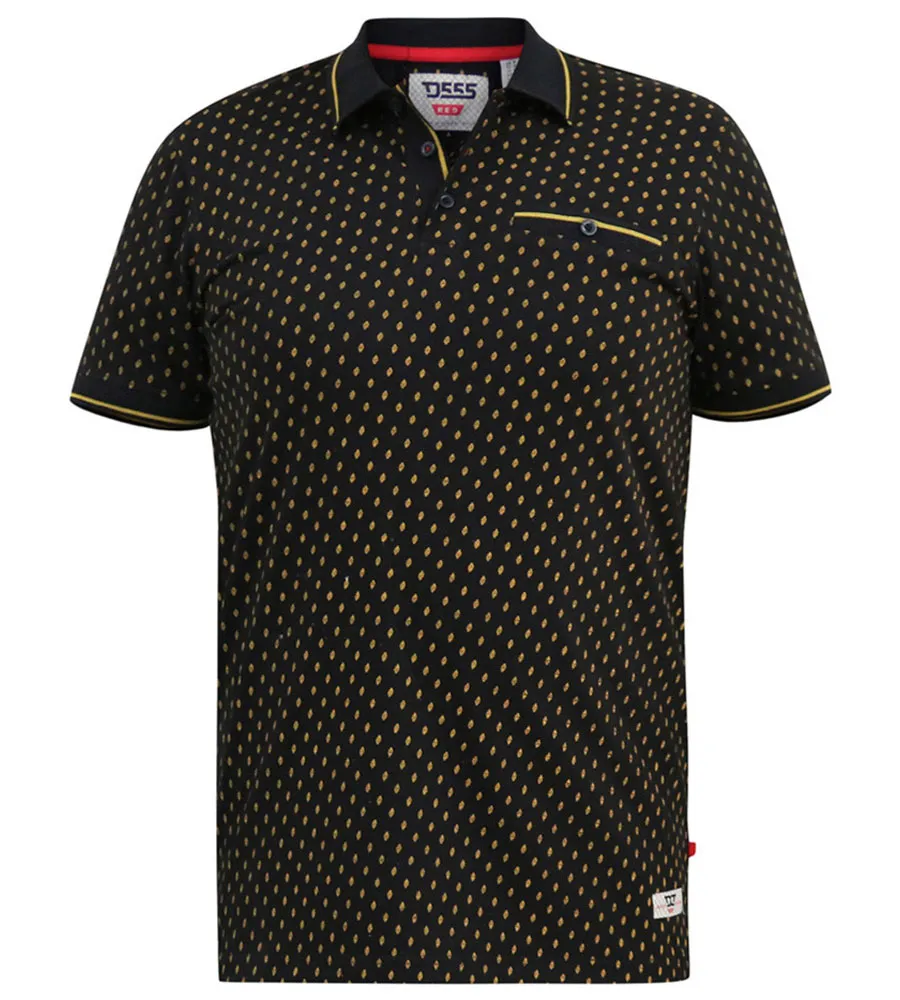 D555 Big Mens Jersey Polo With All Over Print and Jacquard Trims (RAUL)