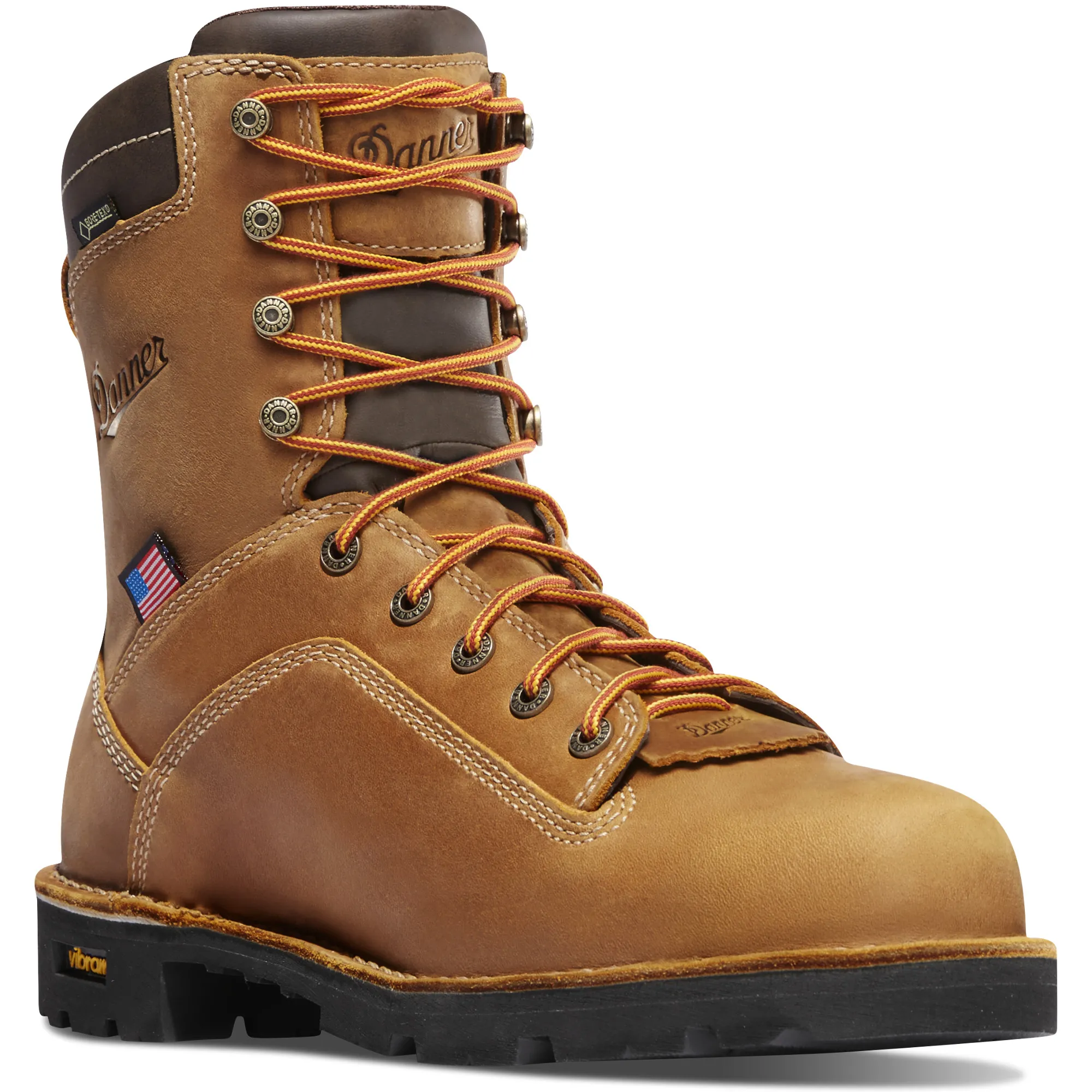 Danner Mens Quarry 8” Waterproof Gore-Tex Comp Toe 400g Insulated American Made Boot- Distressed Brown