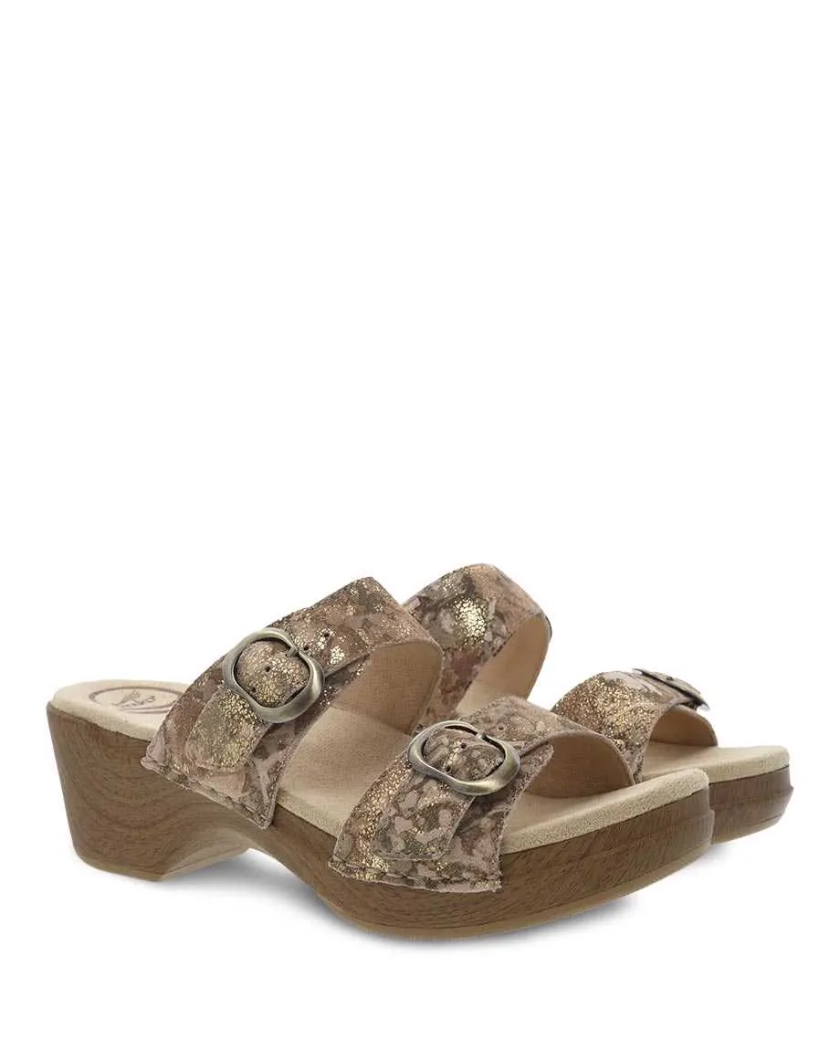 Dansko Womens Sophie Sandal-  Taupe Metallic