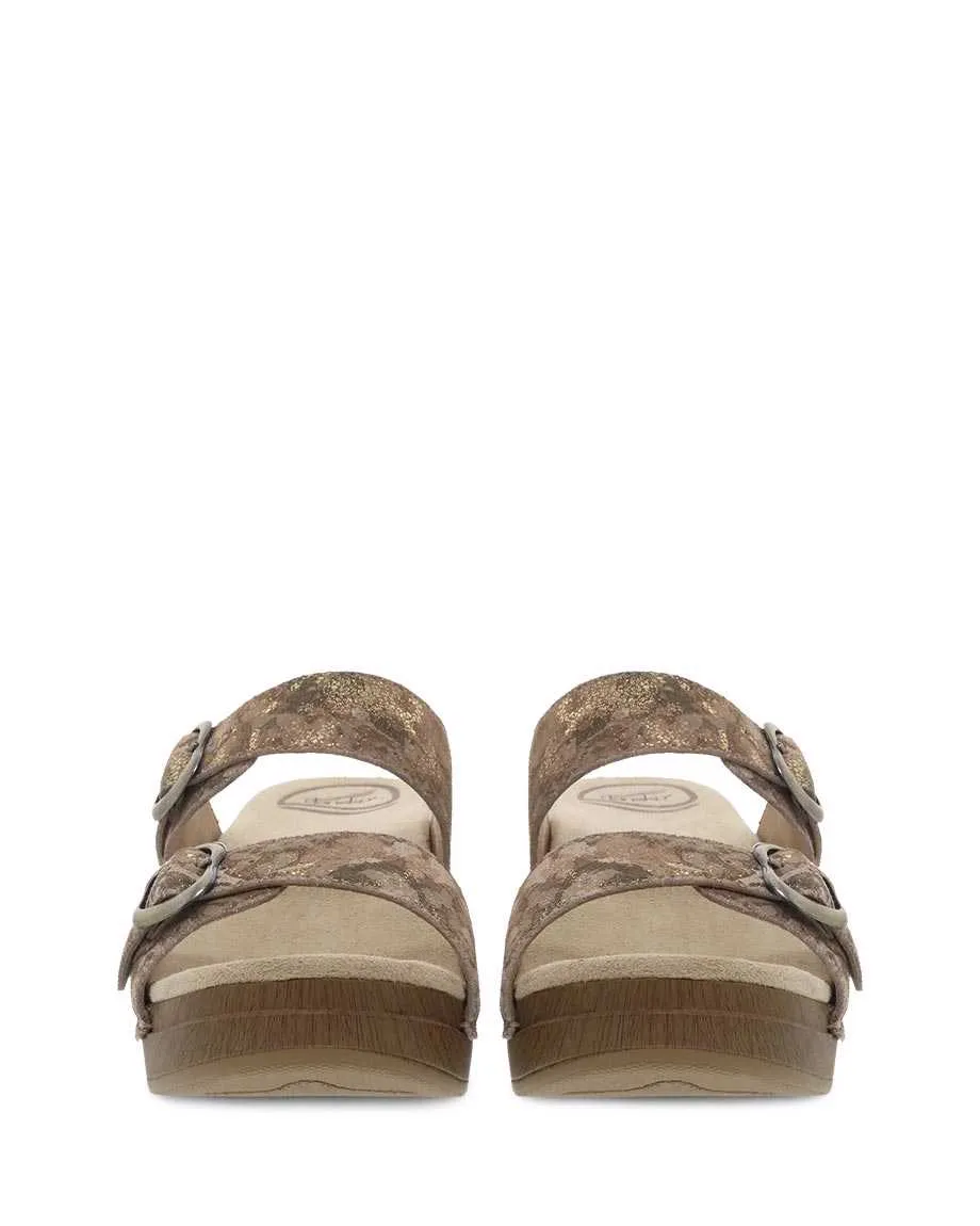 Dansko Womens Sophie Sandal-  Taupe Metallic