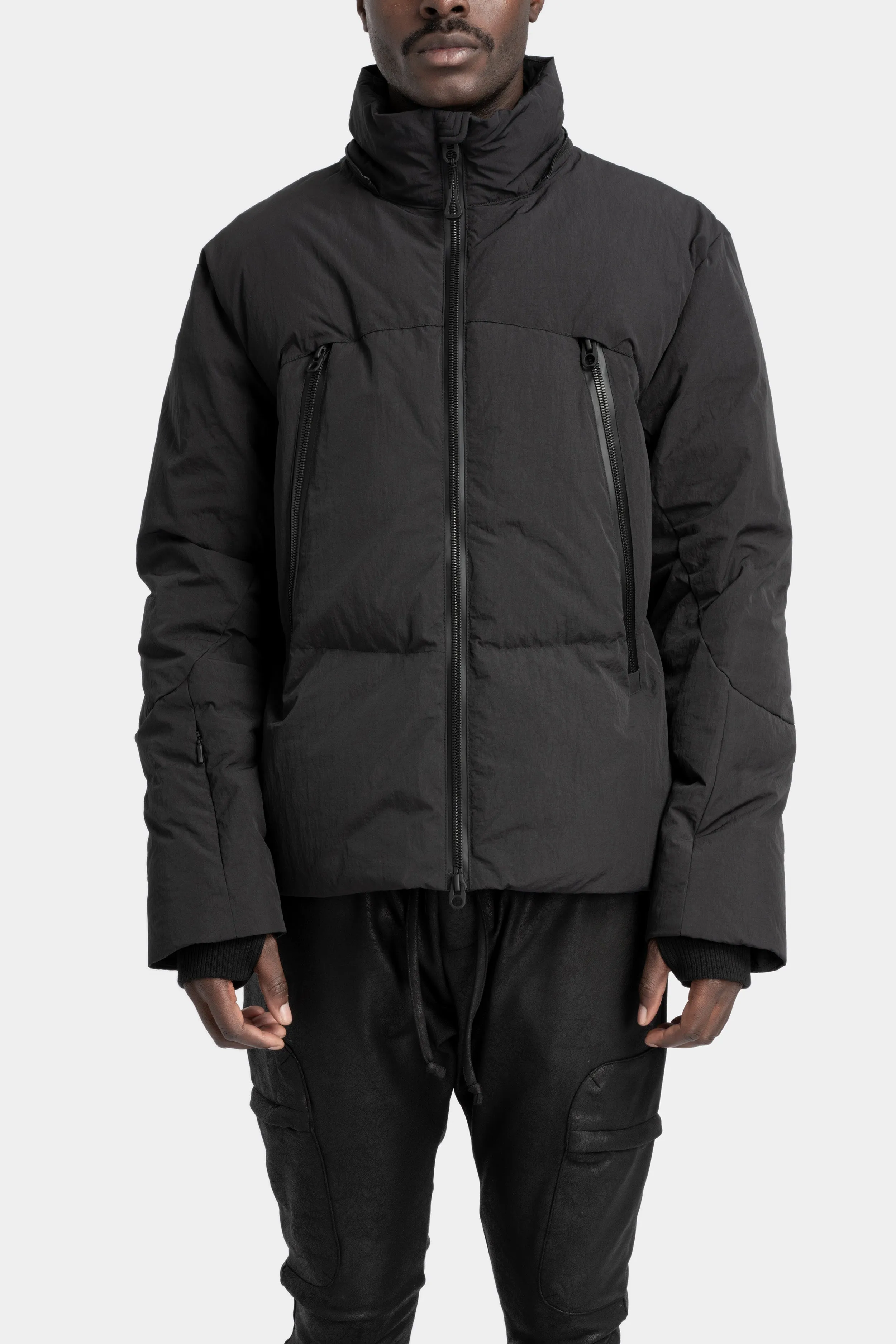 Detachable hood down jacket, Black