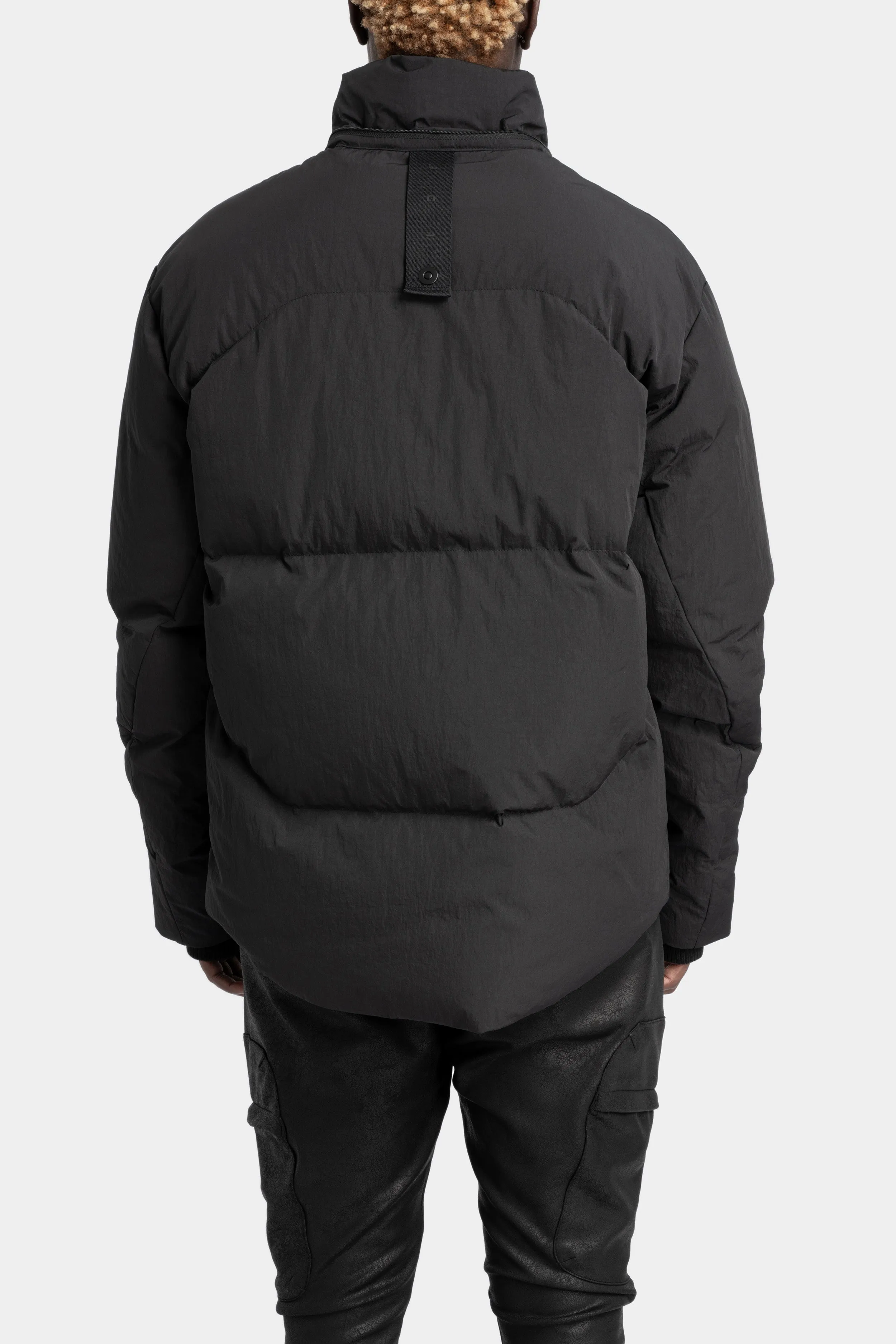 Detachable hood down jacket, Black