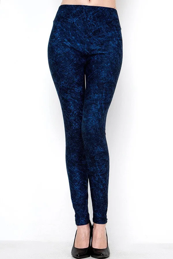 Distressed Blue Soft Leggings