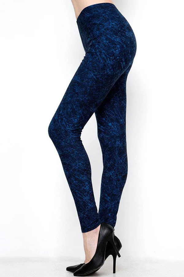 Distressed Blue Soft Leggings