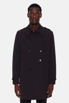 Double Breasted Trench Coat - Black