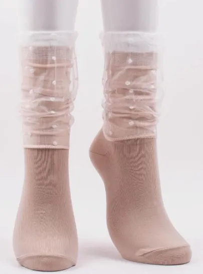 Double-layer socks with veil design - Top Google search result