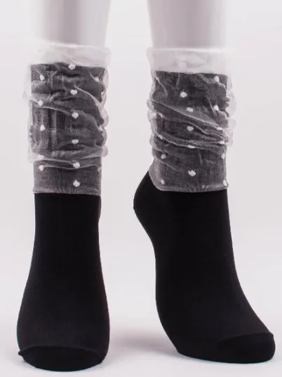 Double-layer socks with veil design - Top Google search result