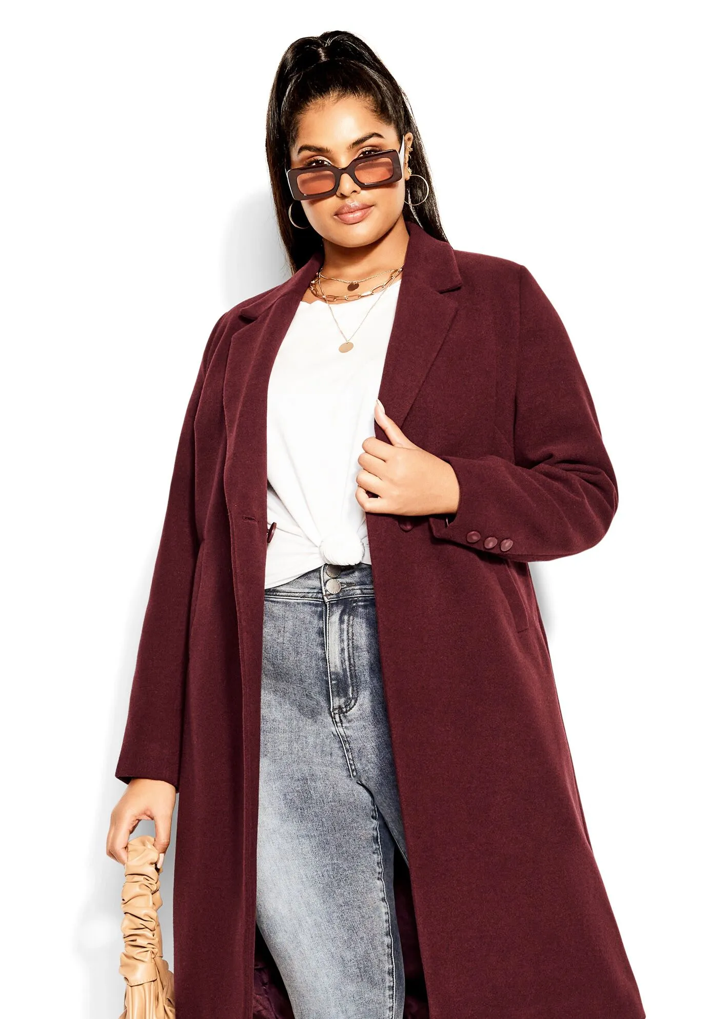 Effortless Chic Coat - oxblood