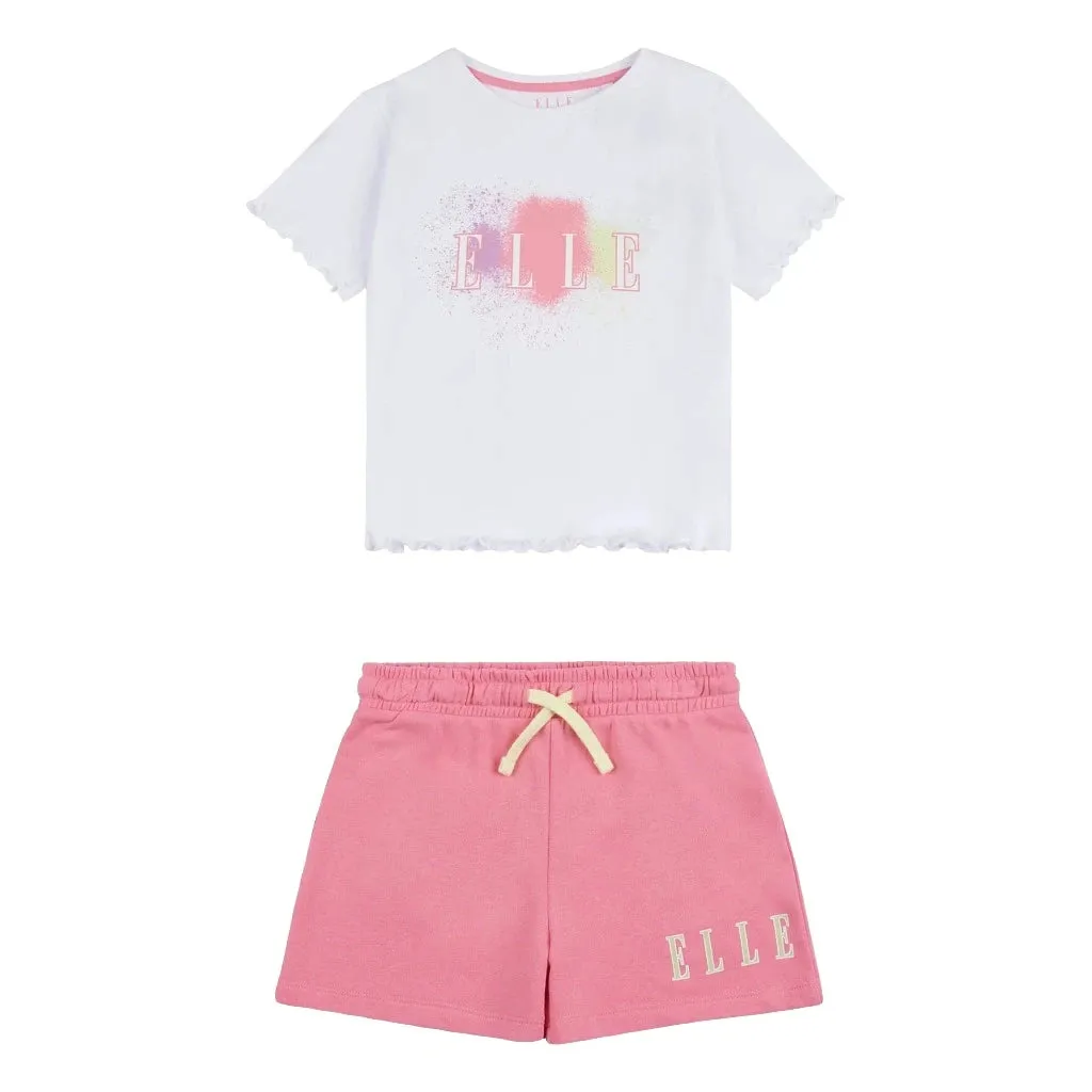 Elle Paint Graphic Boxy Tee & Short Set Junior