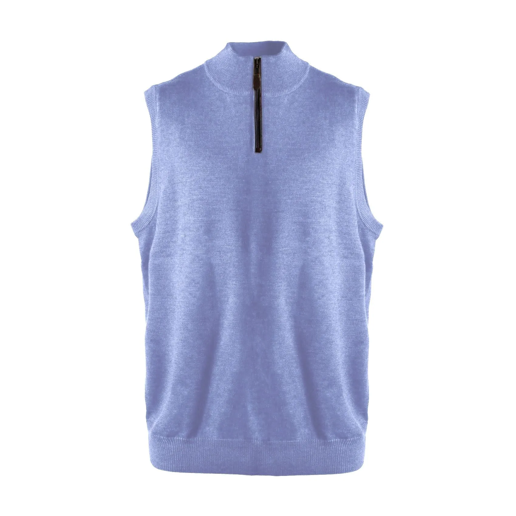 Extra Fine 'Zegna Baruffa' Merino Wool Quarter-Zip Sweater Vest in Blue by Viyella