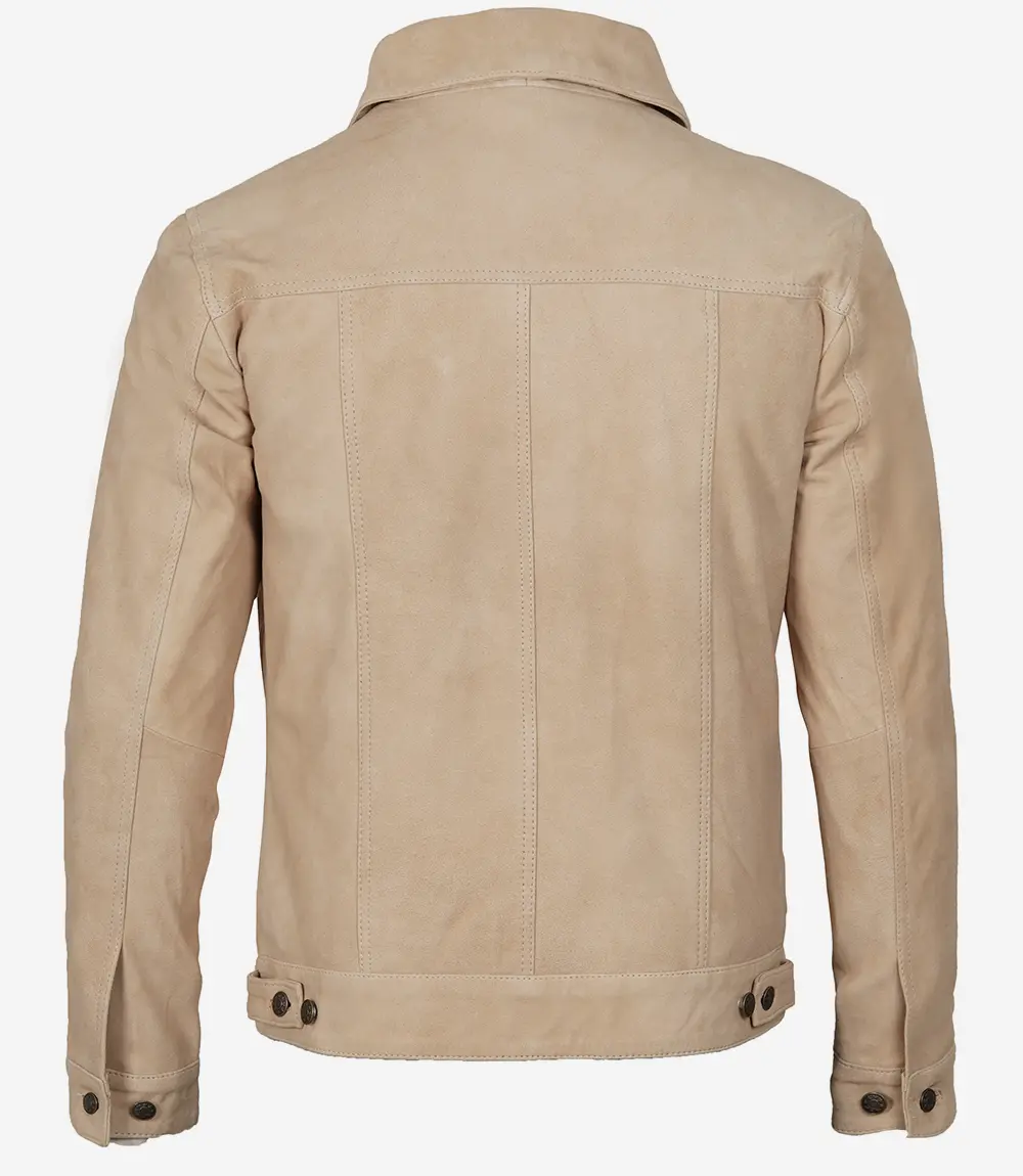 Fernando Camel Suede Trucker Jacket Men