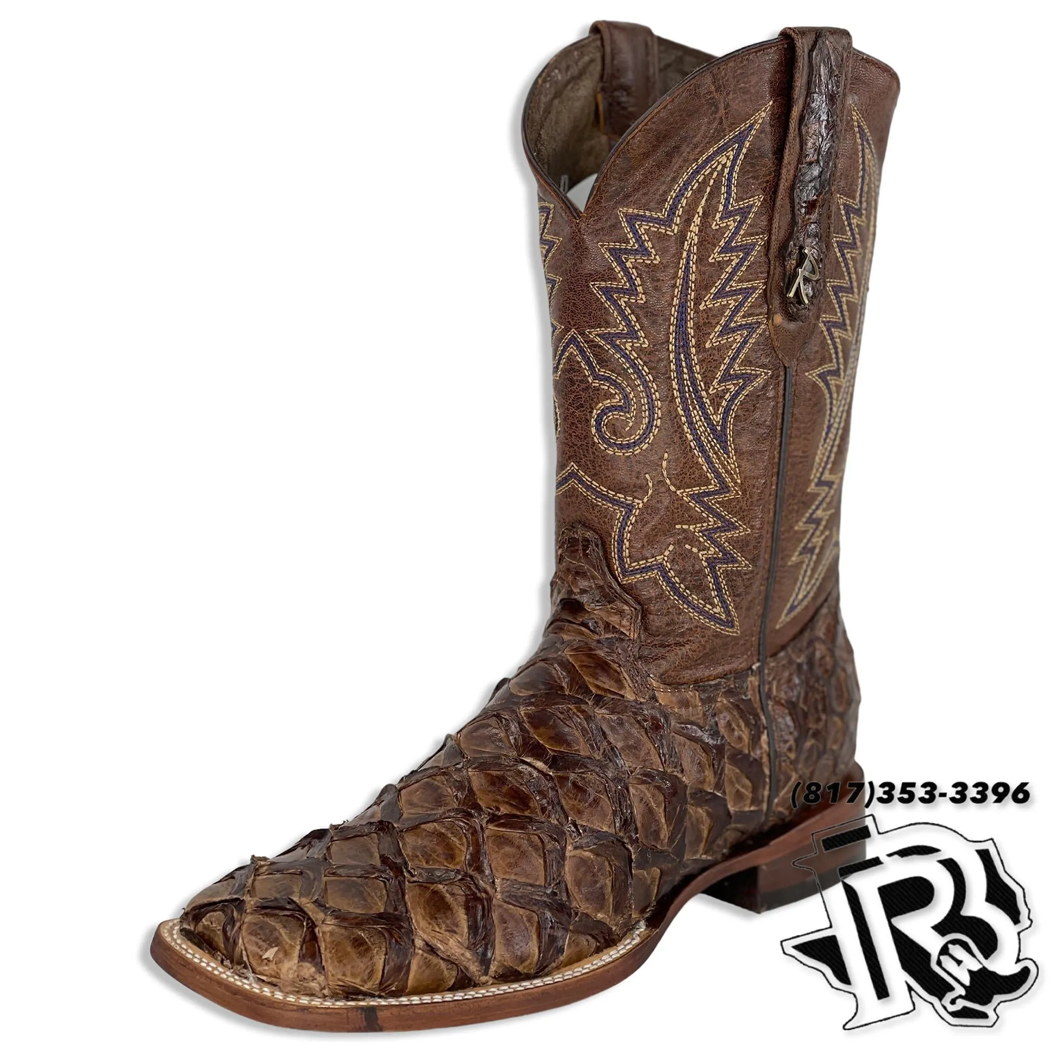 FISH BOOTS (BIG BASS) | DARK BROWN ORIGNAL FISH MEN SQUARE TOE BOOTS