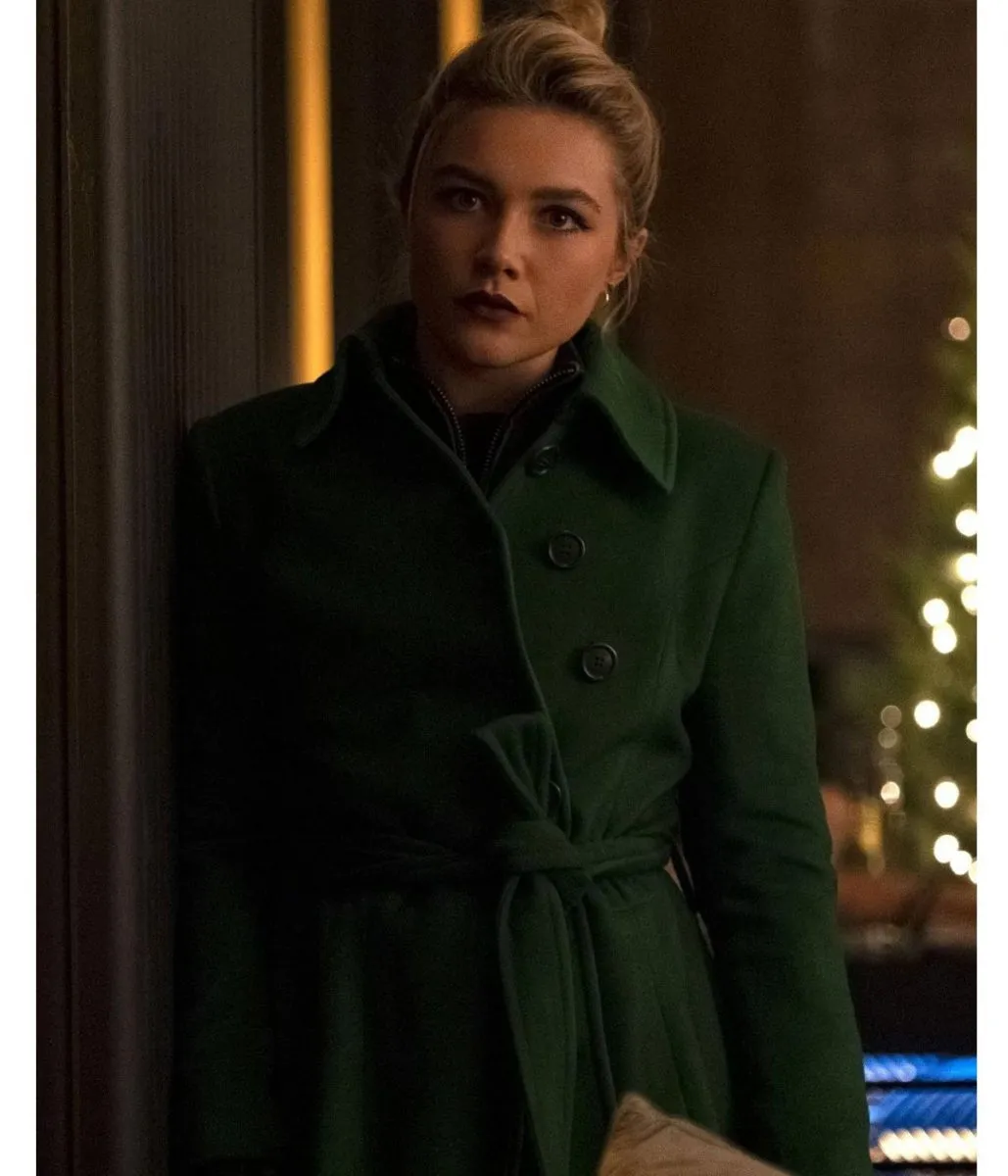 Florence Pugh Hawkeye Green Wool Coat