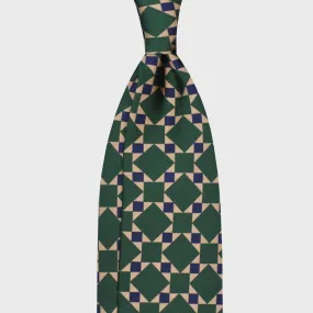 F.Marino Mosaic Silk Tie 3 Folds Grass Green