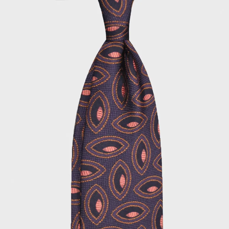 F.Marino Silk Tie 3 Folds Pink Eyes