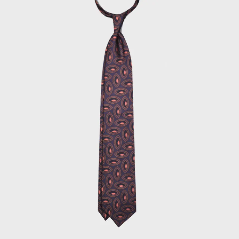 F.Marino Silk Tie 3 Folds Pink Eyes