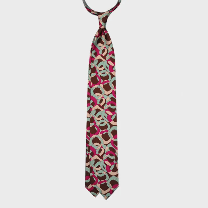 F.Marino Silk Tie Handmade 3 Folds Chain