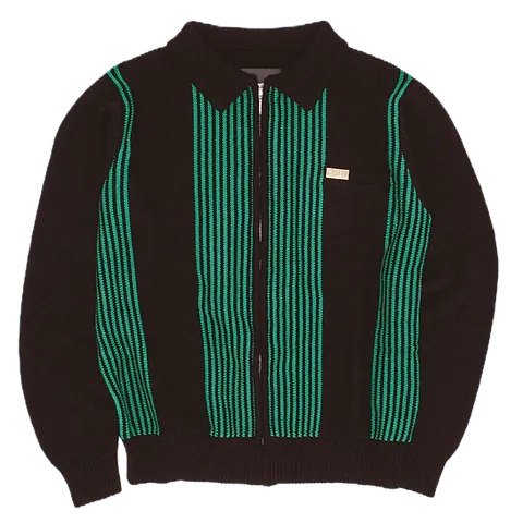 Fucking Awesome - Zip Polo Sweater - Black/Green